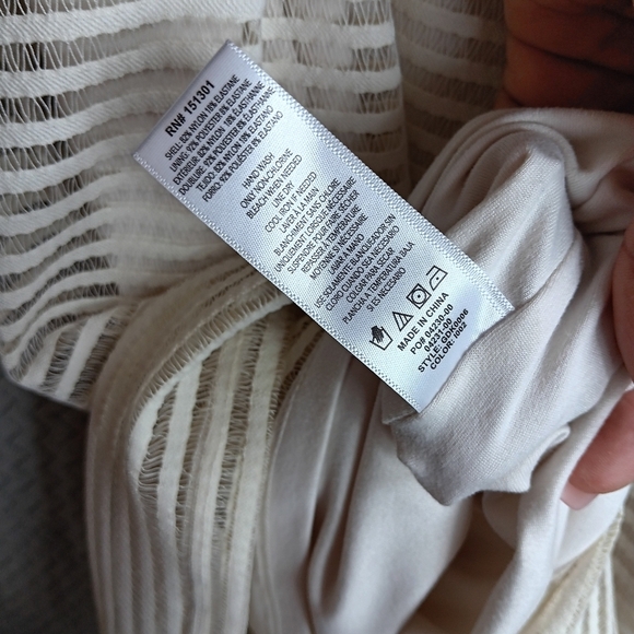 GOOD AMERICAN Dress Sheer Mesh Midi Ivory Sleeveless Women's Size 4 NWT Stretch - Picture 9 of 9